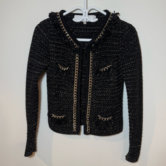 Elegant Black Tweed Blazer - Picture 3 of 10